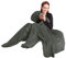 CelinaTex Flauschige Kuscheldecke mit Füßen Socken XL 170 x 200 cm grau Sockendecke Fußwärmer Mikrofaser Fleece Oeko-TEX Footy