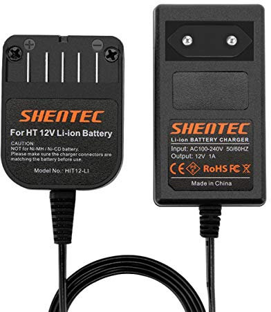 Shentec Chargeur 10.8V-12V Li-ION pour Hitachi Batterie BCL1015 329369 329370 329371 329389 331065 Batteries de Style Coulissant (Non Compatible avec Les Batteries Ni-MH/Ni-CD)