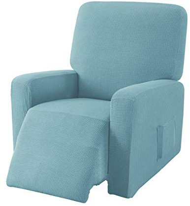 EBETA E Jacquard Sesselbezug, Sesselschoner, Stretchhusse für Relaxsessel Komplett, Elastisch Bezug für Fernsehsessel Liege Sessel (Denimblau)
