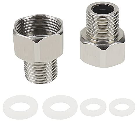 Reduzierstück Doppelnippel 3/4 Zoll auf 1/2 Zoll JPGhaha 2 Stück Innengewinde Edelstahl Wasserhahn Adapter Rohrverschraubung Verbindungsstück mit Dichtringen Robust Rostfrei