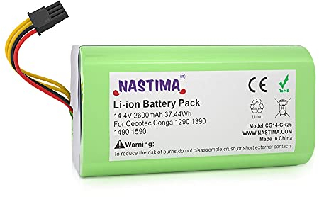 NASTIMA 14.4V 2600mAh Batería de Repuesto de Iones de Litio Compatible con Conga Excellence 1290 1390 1490 1590