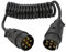 Voilamart 2.5M 7 Pin Trailer Extension Coiled Cable 7 Way Male & Male Connector Plug Wiring Harness Adaptor