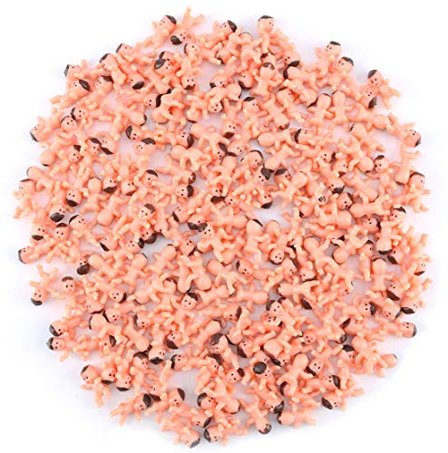 200 Stück Mini-Kunststoff-Babys 2,5 cm kleine Baby-Figuren Puppen König Kuchen Babys