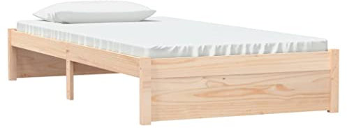 vidaXL Massivholzbett Einzelbett Bettgestell Lattenrost Bett Bettrahmen Holzbett Schlafzimmerbett Schlafzimmermöbel Weiß 100x200cm