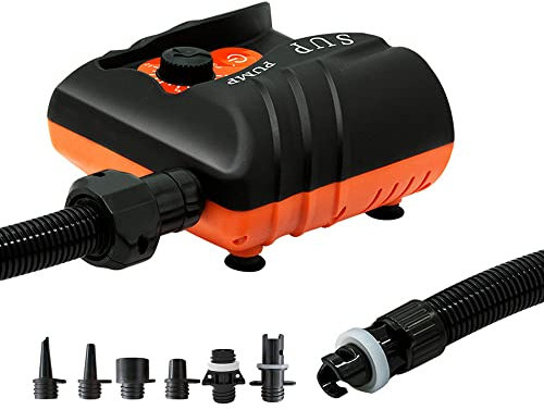 burko Pompe à air électrique,Pompe à air électrique 16PSI compresseur d'air haute pression portable Mini gonfleur de pneu 110W pour stand up paddle Board gonflable bateau de piscine