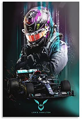 BURR Lewis Hamilton Poster, Wandkunst für Wohnzimmer, Schlafzimmer, Büro, Heimdekoration, Büro, Wandkunst, Zuhause, Fitnessstudio, Poster, Leinwandbild, 30 x 45 cm