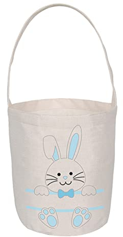 Osterkorb Osterhasen Taschen Osterkorb Mit Ohren Osterhasen Ostereier Ostergeschenk Osternest Ohren - Hasen-Osterkorb Blau - Tasche mit Hasenohren Oster Geschenktüten Ostertüten Osterkörbchen (A)