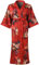 Ledamon Robe kimono longue pour femme - Grande taille - Avec poche florale - Chemise de nuit, Rose, taille unique