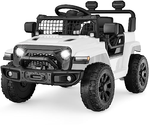 Best Choice Products 6V Kids Ride On Toy, Mini Truck, Electric Play Car w/Parent Remote Control, 4-Wheel Suspension, LED Lights, 2 Speeds, Functional Horn, 3.1MPH Max Speed - White