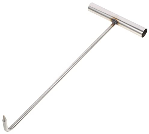 KONTONTY Handle Kanaldeckelheber Schwerlast Haken Für Schachtdeckel Robuster Hebehaken Für Einfache Handhabung Manhole Cover Lifter Praktisches Werkzeug für Schachtabdeckung, Kanaldeckel, 30cm