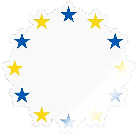 Spreadshirt Ukraine Europa Flagge Frieden Sticker, max. 10 x 10 cm, 10 x 10 cm, Transparent glänzend