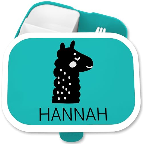 Brotdose Kinder Campus für Mepal - Lama - Alpaka Geschenk Lamas I - 750 ml - Türkis - fächern