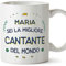 Mugffins Tazza Personalizzata in ceramica per CANTANTE donna 11 oz / 350 ml - In italiano - Migliore del Mondo - Idea regalo per compleanno, anniversario, natale, laurea