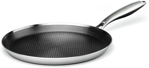 Innerwell 11 Inch Nonstick Crepe Pan, Stainless Steel Pancake Pan-Silver