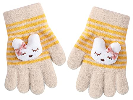 Kinder Baby Mädchen Jungen Winter Warme Solide Gestrickte Flip Finger Fäustlinge Handschuhe Babyflasche