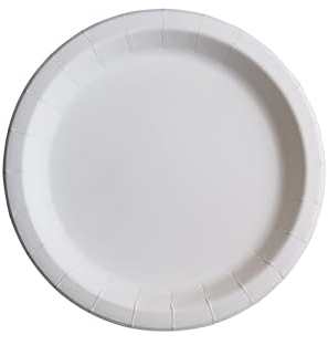 Set 500 Piatti di Carta Bianchi Biodegradabili Monouso - Ø18cm