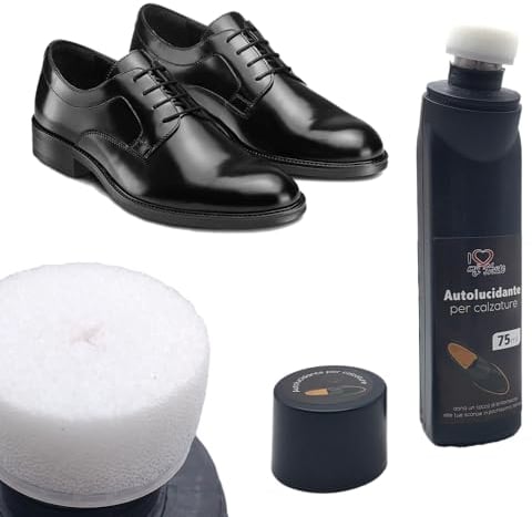 BullTek Crema Lucidante Istantanea 75ML, Lucido con Spugna, Rinnova e Ravviva la Pelle di Scarpe, Borse, Stivali – Autolucidante per Protezione e Lucentezza del Cuoio (NERO)