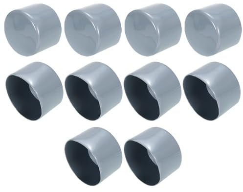 QUARKZMAN 10 Stück Gummikappen, 60mm Rohrstopfen Endkappe Rund Schutzkappen Pfostenkappe Abdeckkappen Zaunpfosten Endspitze Kappen für Gartenstühle Tischbeine Möbelfüße Gleiter, Grau