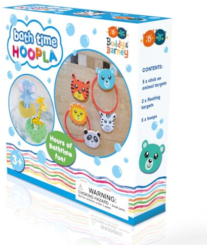 Buddy & Barney Bath Time Hoopla - interactive toddler bath toy, great for games, animal themed, unisex toddler toy, great present boy girl unisex, pool bathtub games, easy to set up