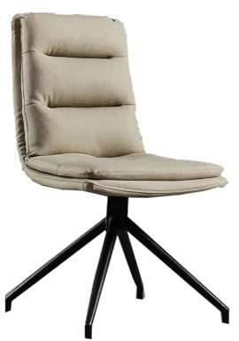 HGTRH EsszimmerstüHle Drehbar Ohne Armlehne, Doppelt Gepolstert KüChenstüHle Hochlehner, 1er 2er 4er 6er Set EsszimmerstüHle Metall Esstisch StüHle Kunstleder Belastbar Abwaschbar Light Grey 1pcs