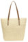 Kavjizy Stroh Strandtasche für Frauen, Strohtasche mit Reißverschluss, Sommer gewebte Tasche Strand Reise Handtasche, Handgefertigte Boho Casual Stroh Schultertaschen (Beige)