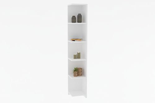 Modernes weißes Bücherregal - Woody Fashion | 100% Melamin beschichtete Spanplatte