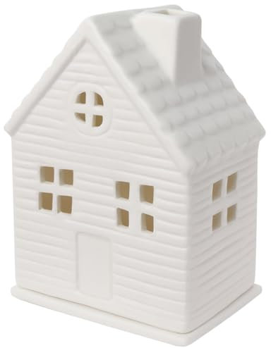 Zweipappel Casetta in ceramica | Materiale ceramico traslucido | Altezza: 13cm | Portacandela Ceramica |