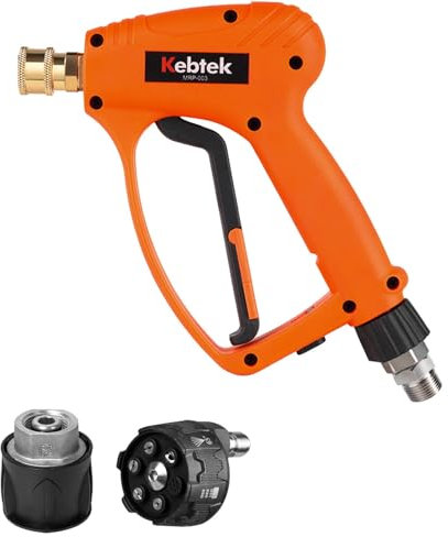 Kebtek Pressure Washer Gun 5200 PSI & Adaptor Compatible with Karcher K2-K7, 6 in1 Water Nozzle, 1/4 inch Quick Connect, M22 14MM Hose Interface