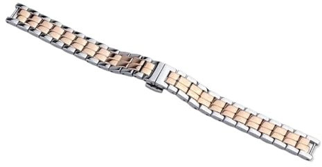 HYUOIND Kompatibel mit Tissot T094 Flamenco Serie 1853 Damen-Uhrenarmband T094210a, Armband aus massivem Präzisionsstahl, 12 mm(Silver Rosegold)