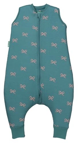 molis&co - Baby Schlafsack mit Füßen 2.5 TOG - Ganzjahres Schlafsack - Babyschlafsack mit Beinen - 100% Baumwolle (Oeko-TEX 100), Winterschlafsack Premium Qualität - Bows (90 cm)