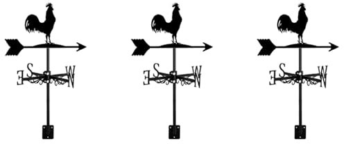 Kznifmk 3X Girouette avec Animaux Poulets Pieu de Jardin Girouette Indicateur de Direction du Vent Coq Le Coq Ornement Artisanat d'art