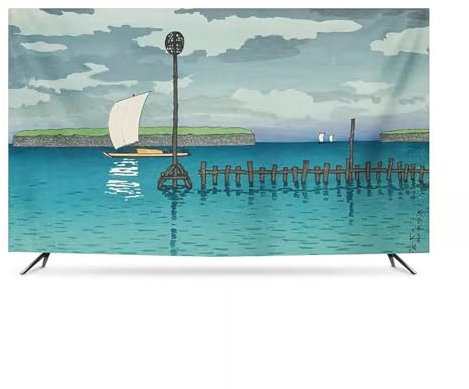 XMYAN Cubierta De TV, 32-86 Pulgadas Patrón De Pintura Cubierta De Televisión Arte De Tela Protector De Pantalla De TV A Prueba De Polvo Montado En La Pared, Dormit(Color:color1,Size:60in)