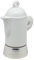 AKINDA Home - Caffettiera da 1 tazza in porcellana con base in alluminio - caffettiera porcellana - moka 1 tazza - caffettiera bianca - base alluminio - caffettiera elegante