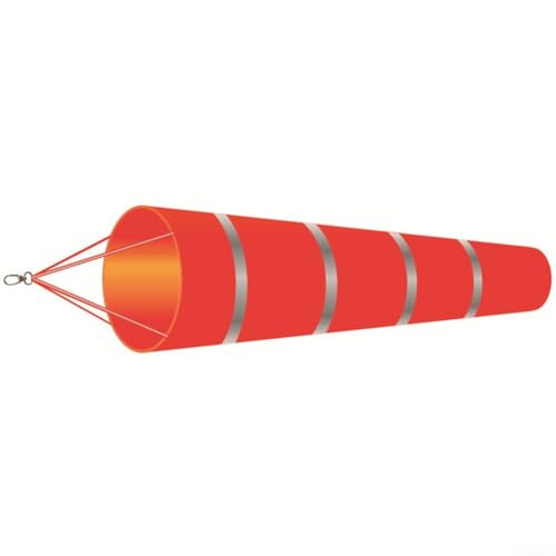 Windsack für Flughäfen, 150 cm, rot, für genaue Windmessung und Sichtbarkeit
