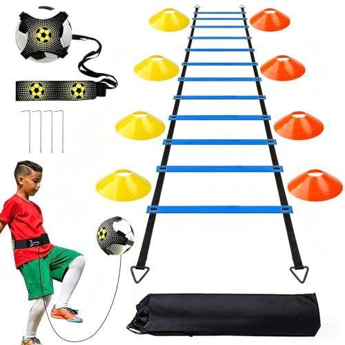 Kezidhp Set Entrenamiento Fútbol Conos Agilidad Escalera 6m Lanzador