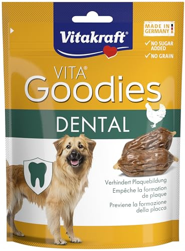 Vitakraft Goodies Dental, gesundes Hundeleckerli, mit Braunalge für gepflegte Zähne, ohne Zusatz von Zucker (1x 60g)