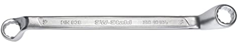 SW-Stahl 01216L Doppelringschlüssel 21 x 23 mm mit tief gekröpften Ringköpfen I Ringschraubenschlüssel I Doppel-Schraubenschlüssel I Ringschlüssel gekröpft