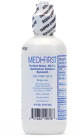 Medique Products 19818 Medi Wash Eye Wash, 4 Ounces | Sterile saline solution flushes dust, debris & particles from eyes fast. Soothes irritation. Squeezable bottle for easy use.