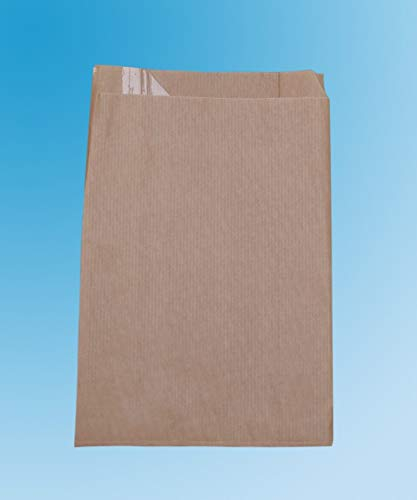 1000 x Bread Bags. Large Brown Bag with Window. 200+90 x 350 mm (8 x 11 x 14)