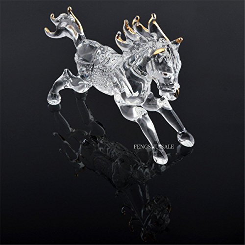 One Feng Shui Kristallglas Erfolg Pferd Skulptur Sternzeichen Pferd + Gratis Armband L1022