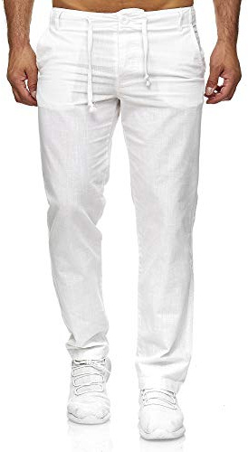 Reslad Leinenhose Männer Chino Herren-Hose lockere Sommer Stoffhose Freizeithose aus bequemer Baumwolle lang RS-3000