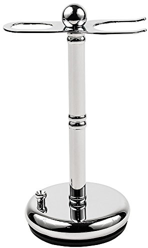 Parker Safety Razor Deluxe Chrome Rasiermesser und Rasierpinsel Ständer Aus