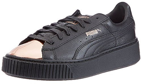 Puma Basket Platform Metallic - Scarpe da Ginnastica Basse Donna, Nero (Black-Rose Gold), 36 EU