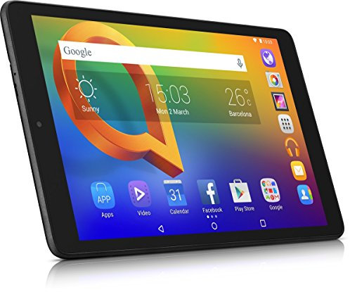 Alcatel 9026X-2EALWE1 Tablet con Display 10.1, Processore Quad-Core 1.1 GHz, Memoria 16 GB e RAM 2 GB, Batteria 4600Mah., Nero [Layout Italiano]