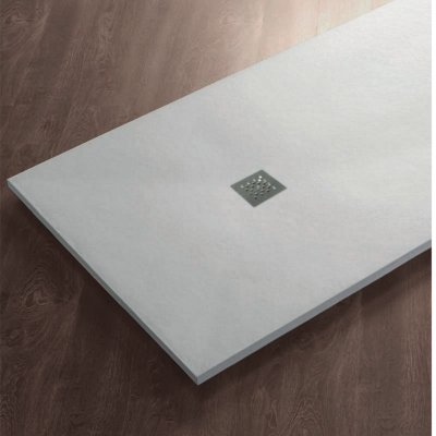 PIATTO DOCCIA STONE MARMORESINA EFFETTO PIETRA ARDESIA BIANCO RIDUCIBILE RIBASSATO CM 2,5 SLIM FLAT (cm. 80 x 120)