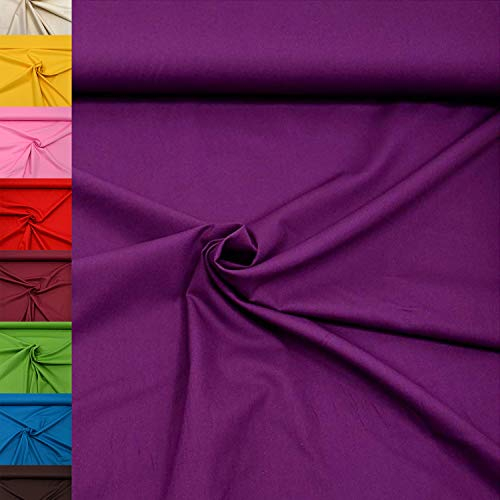 MAGAM-Stoffe Sophie Baumwollstoff Uni 100% Baumwolle Oeko-Tex Meterware 50cm (18. Aubergine)