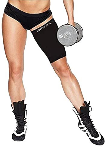 COPPER HEAL Manchon de Compression pour Cuisse GAINE de Récupération Manchon Guérir douleur Partie du corps ciblée, Indications