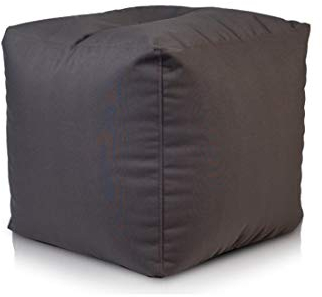 Ecopuf Cube - Sitzhocker Hocker Polyestergewebe Outdoor 100% Wasserdicht für außen und innen Sitzbox Würfel Pouf Ottomane Fußbank Zwei Größen erhältlich 37x37 cm - Faber Grau M11