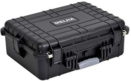 MEIJIA Portable Waterproof Protective Hard Case,Camera Case,Dry Case with Customizable Fit Foam,Elegant Black,Fit for Camera, Equipments, Lens,Drones (19.78X15.77X7.41)