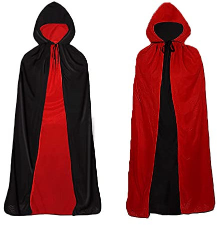 Ecloud Shop Halloween Vampir Umhang mit Hut, Weihnachtscape Cosplay Kostüm Cape Hut Magischer Umhang Requisiten 120CM